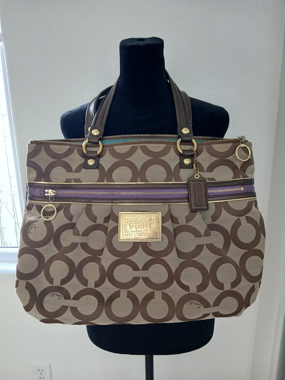Coach Poppy Op Art Glam Tote - Style 15331